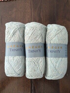 Trinity Light Blue Tweed Yarn - Soft Pale Blue Skeins 40% Silk